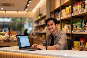 dreamina-2025-11-10-4023-A Malaysian retail shop owner sitting at..